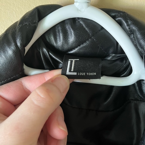 Love Token - Quilted Design - Faux Leather Jacket - Picture 3 of 3